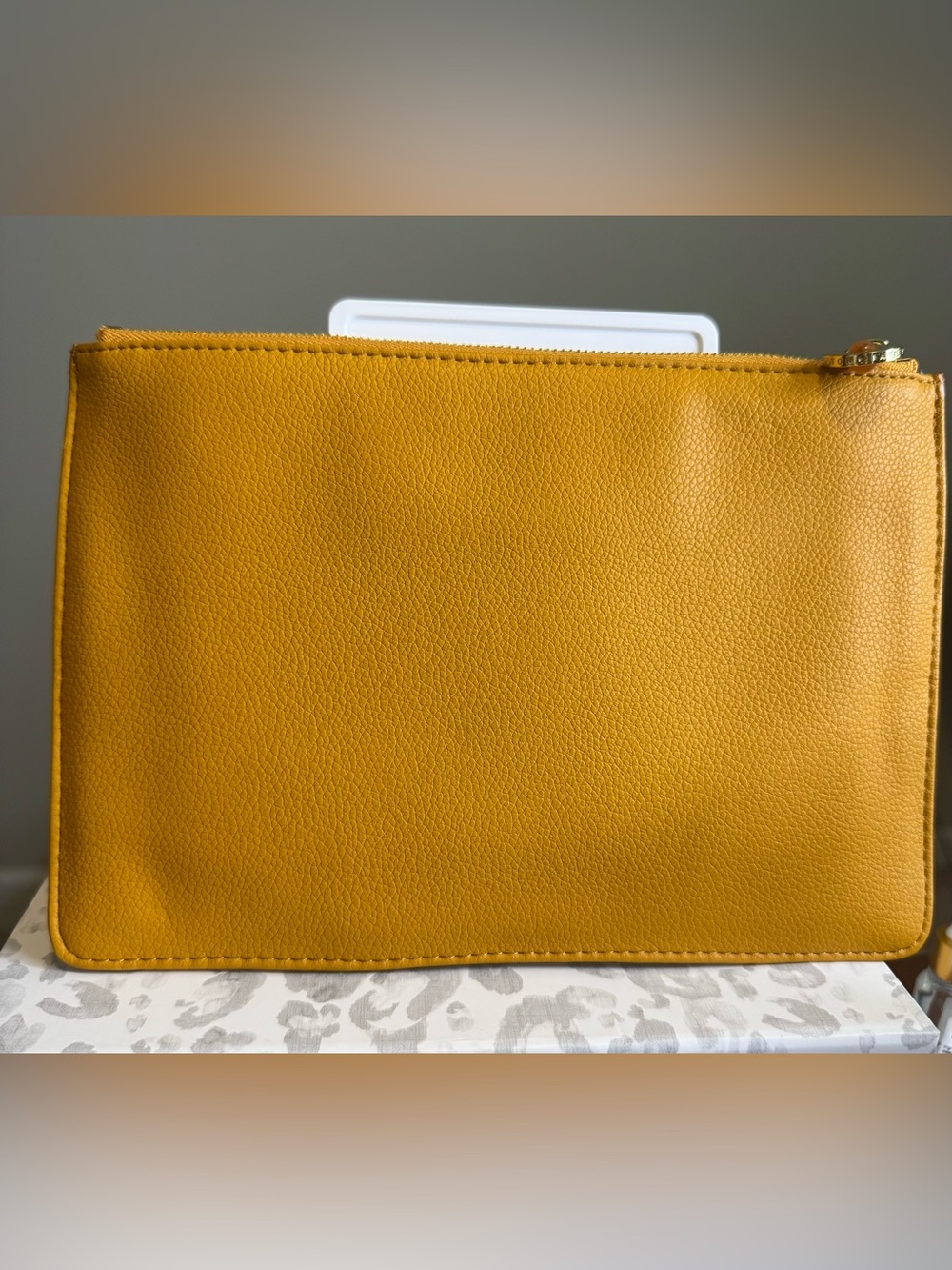 Katie Loxton Mom Love Mustard Yellow Leather Pouch - Picture 2 of 4